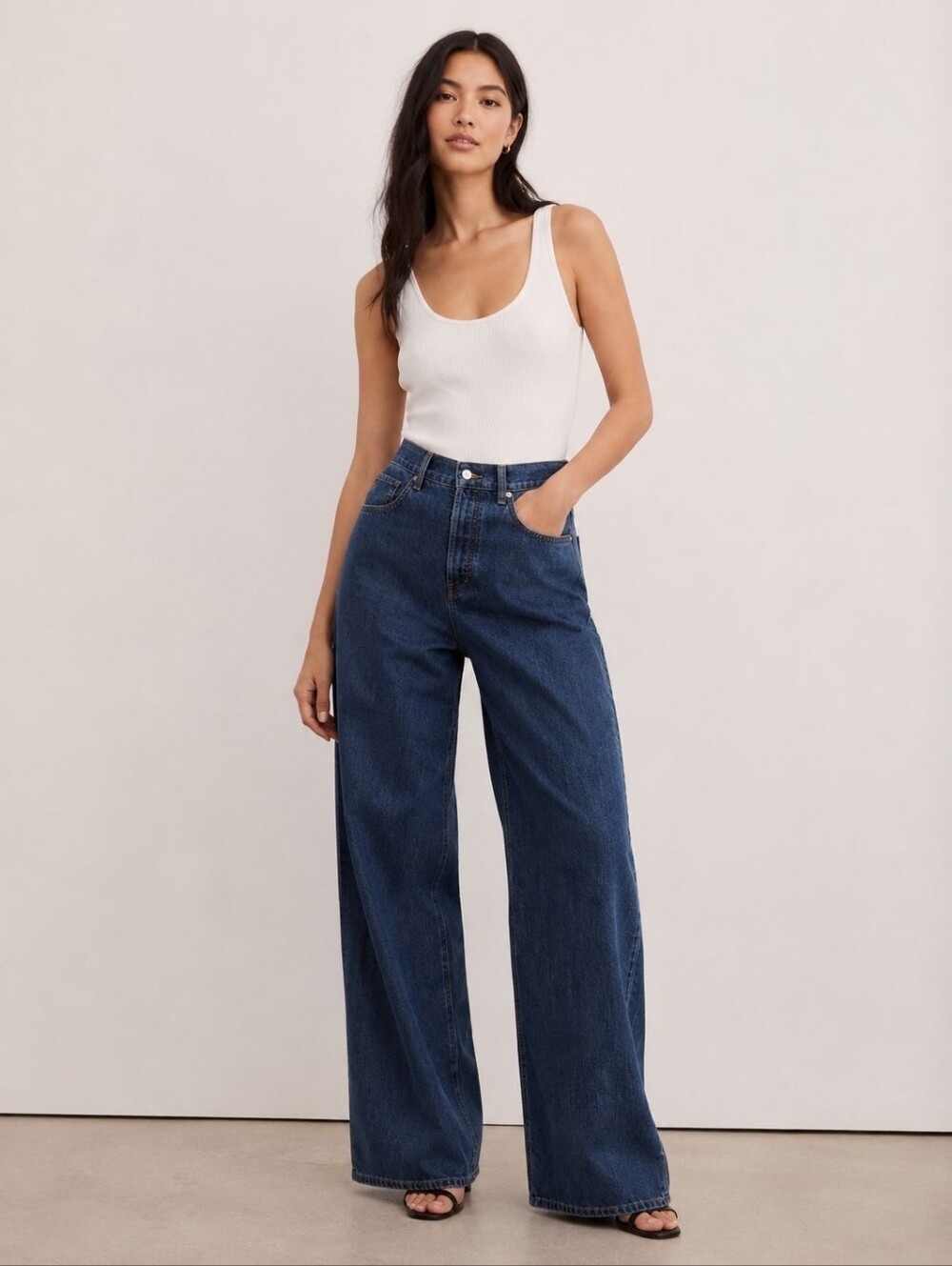 Etica Wonen's Classic Blue Stanton Relaxed Wide Leg Fistral Jeans Size 29